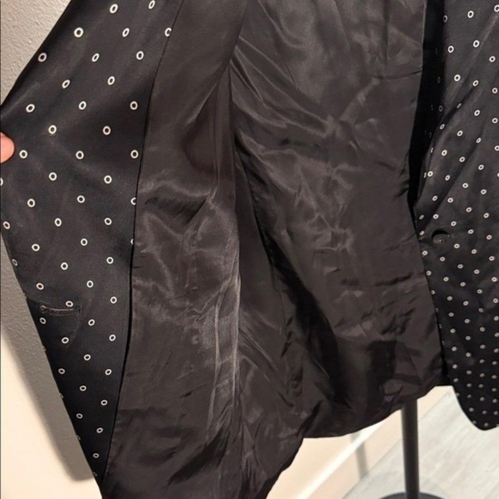 Thakoon Jacket luxury fabric basics black White Dot detail 6 oversize blazer 6 M - Picture 7 of 11